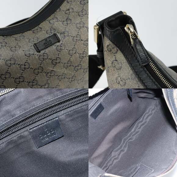 GUCCI GG Crystal Shoulder Bag Coated Canvas Navy Gold - Picture 11 of 12